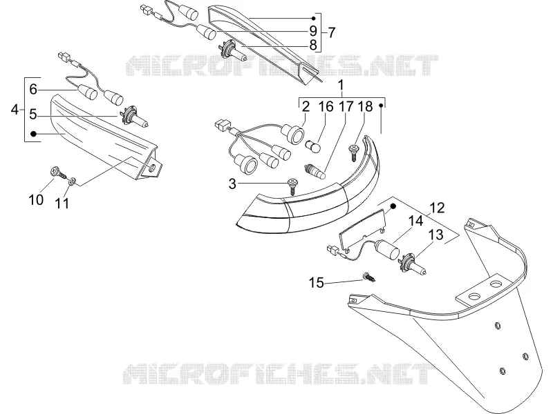 Eclairages arrière - Clignotants PIAGGIO PIAGGIO-SCOOTER 400 X8 2008  X8 ie (Euro 3)