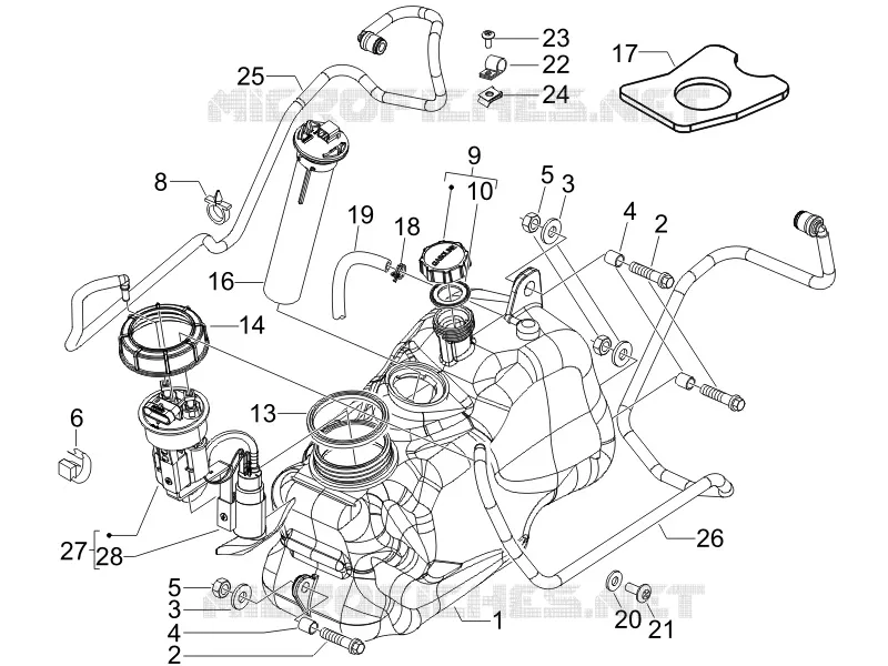 Réservoir carburant PIAGGIO PIAGGIO-SCOOTER 400 X8 2006  X8 ie Euro 3