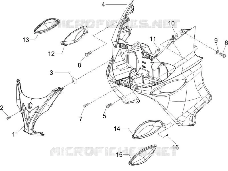 Tablier avant PIAGGIO PIAGGIO-SCOOTER 400 X8 2007  X8 ie Euro 3