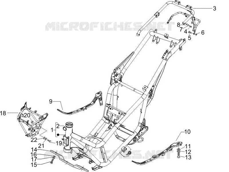 Châssis/coque PIAGGIO PIAGGIO-SCOOTER 125 X9 2007  X9 Evolution Euro 3