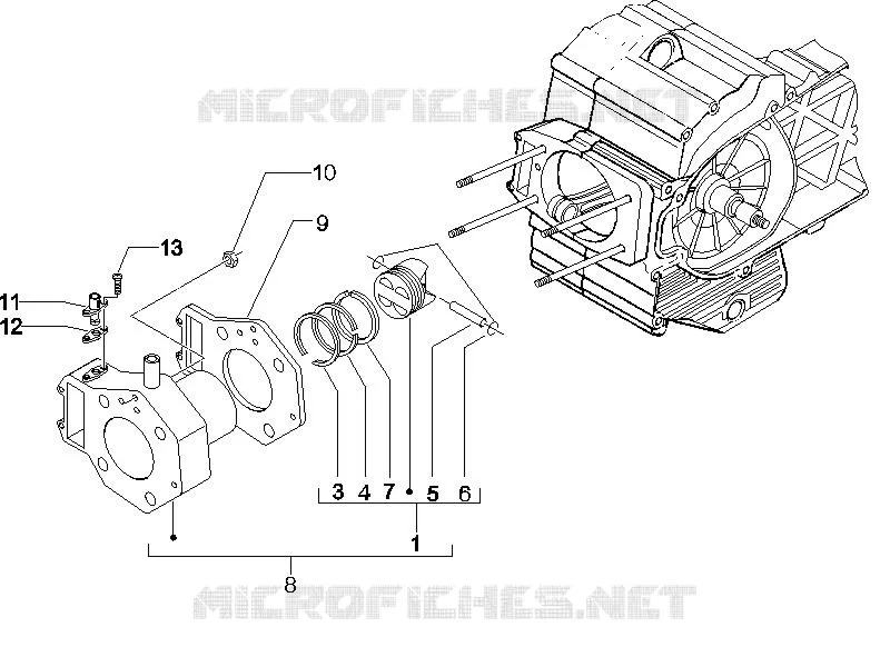 Groupe cylindre-piston-axe PIAGGIO PIAGGIO-SCOOTER 500 X9 2006  X9 Evolution ABS
