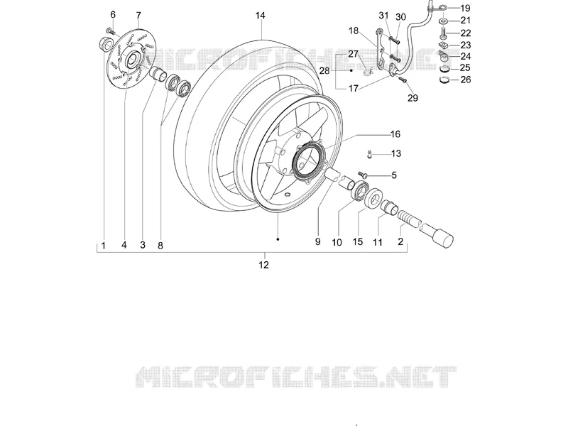 Roue avant PIAGGIO PIAGGIO-SCOOTER 500 X9 2007  X9 Evolution ABS