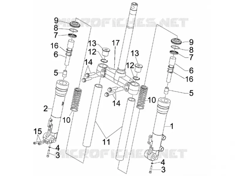 Composants de la fourche (Kayaba) PIAGGIO PIAGGIO-SCOOTER 125 X-EVO 2012  X Evo Euro 3
