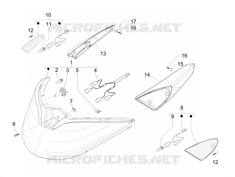 Eclairages avant - Clignotants PIAGGIO PIAGGIO-SCOOTER 125 X-EVO 2012  X Evo Euro 3