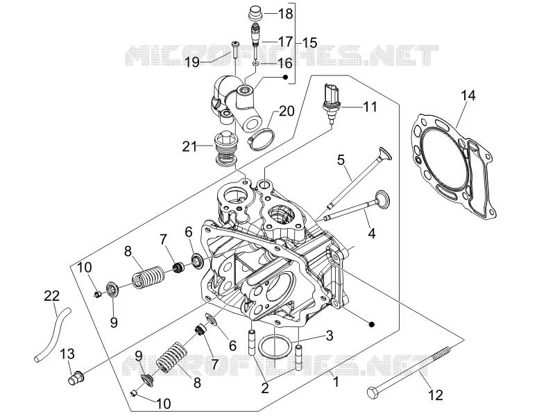 Ensemble culasse - Soupape PIAGGIO PIAGGIO-SCOOTER 125 X-EVO 2009  X Evo Euro 3