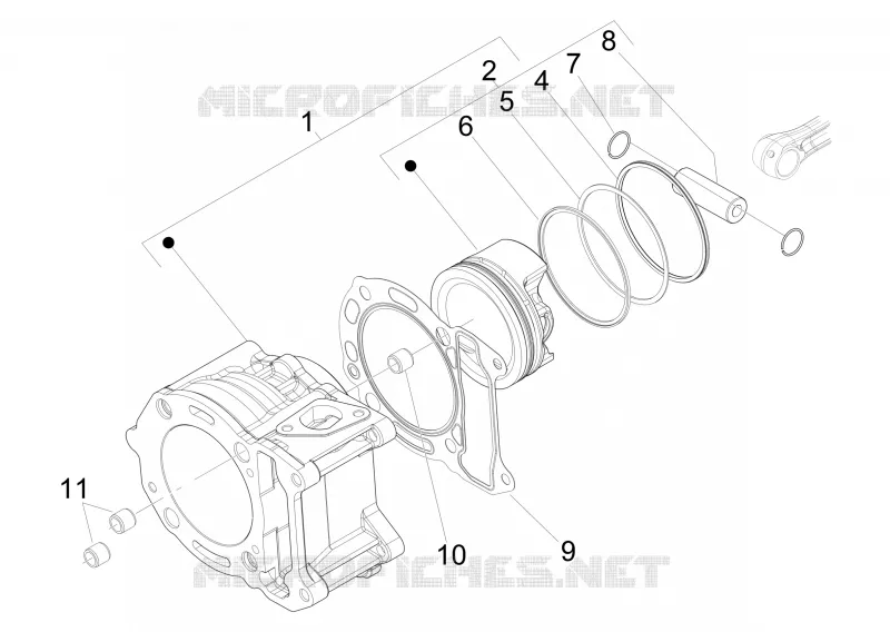 Groupe cylindre-piston-axe PIAGGIO PIAGGIO-SCOOTER 125 X-EVO 2016  X Evo Euro 3