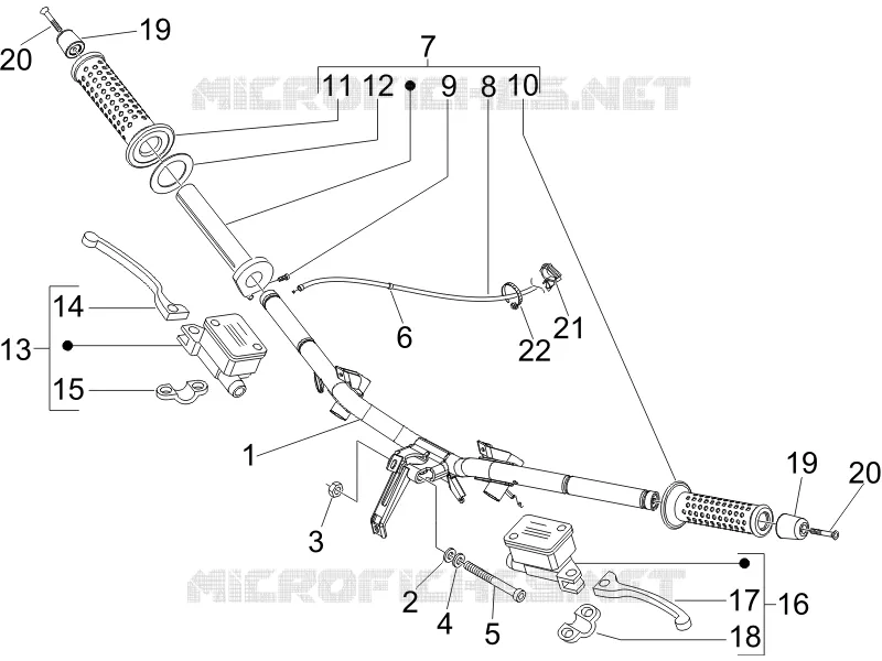 Guidon - Maître cylindre PIAGGIO PIAGGIO-SCOOTER 125 X-EVO 2011  X Evo Euro 3