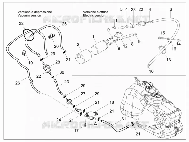 Instalation de l'alimentation PIAGGIO PIAGGIO-SCOOTER 125 X-EVO 2010  X Evo Euro 3