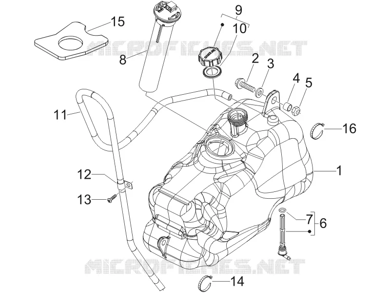 Réservoir carburant PIAGGIO PIAGGIO-SCOOTER 125 X-EVO 2007  X Evo Euro 3