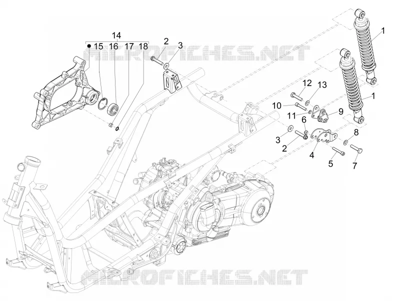 Suspension arrière - Amortisseur/s PIAGGIO PIAGGIO-SCOOTER 125 X-EVO 2009  X Evo Euro 3