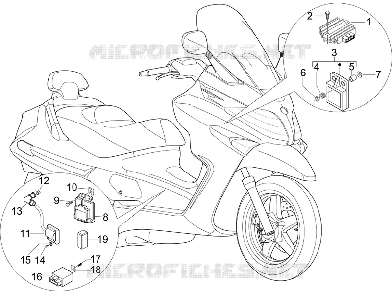 Régulateurs de tension - Centrales electroniques - Bobine H.T. PIAGGIO PIAGGIO-SCOOTER 125 X-EVO 2012  X Evo Euro 3