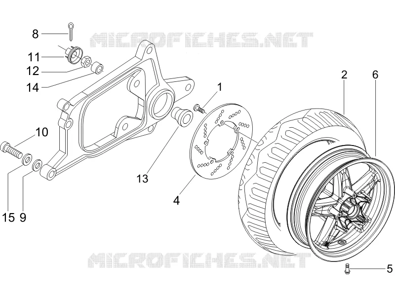 Roue arrière PIAGGIO PIAGGIO-SCOOTER 125 X-EVO 2011  X Evo Euro 3