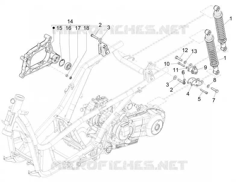 Suspension arrière - Amortisseur/s PIAGGIO PIAGGIO-SCOOTER 125 X-EVO 2010  X Evo Euro 3
