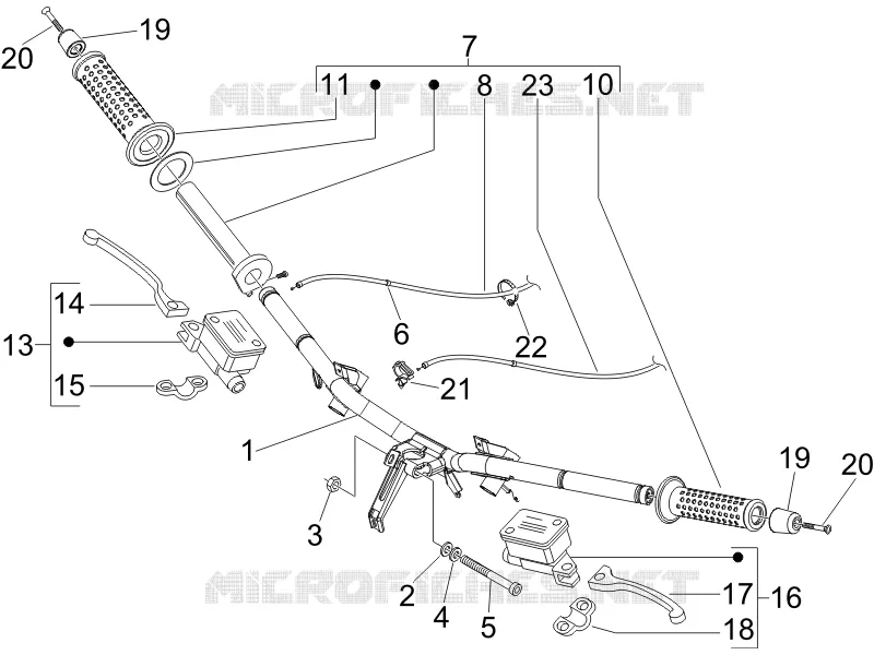 Guidon - Maître cylindre PIAGGIO PIAGGIO-SCOOTER 250 X-EVO 2017  X Evo Euro 3