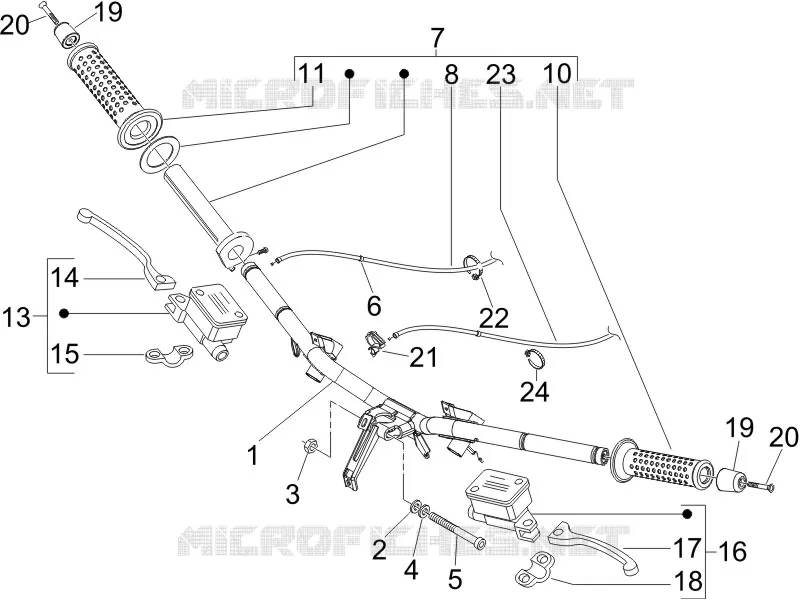 Guidon - Maître cylindre PIAGGIO PIAGGIO-SCOOTER 250 X-EVO 2015  X Evo Euro 3