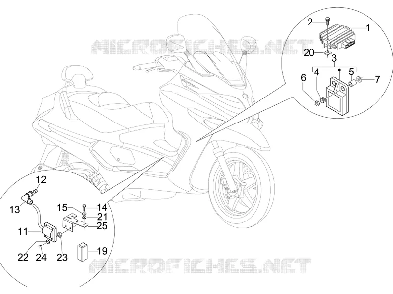 Régulateurs de tension - Centrales electroniques - Bobine H.T. PIAGGIO PIAGGIO-SCOOTER 250 X-EVO 2009  X Evo Euro 3