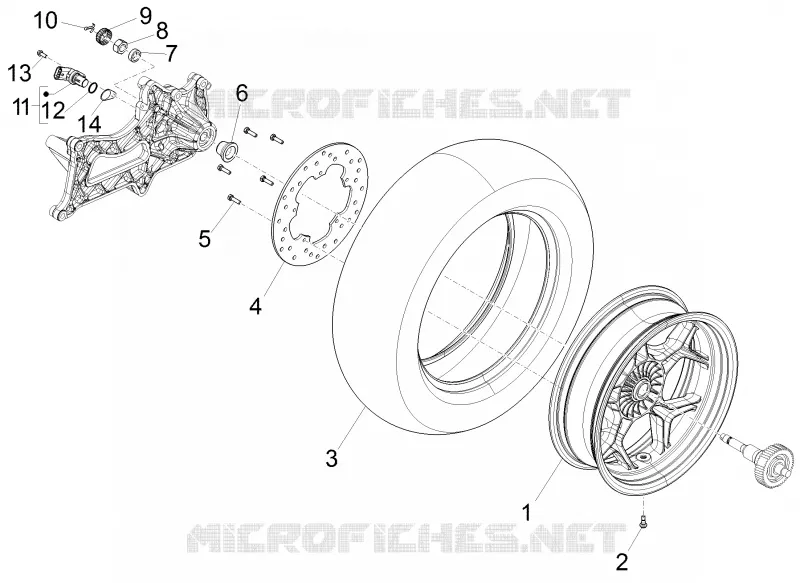 Roue arrière PIAGGIO PIAGGIO-SCOOTER 250 X-EVO 2011  X Evo Euro 3
