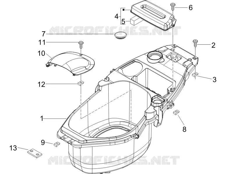 Logement casque - Dessous de selle PIAGGIO PIAGGIO-SCOOTER 100 ZIP 2010  Zip 4T