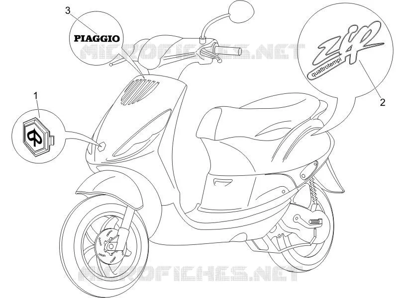 Monogrammes - Decorations PIAGGIO PIAGGIO-SCOOTER 100 ZIP 2007  Zip 4T