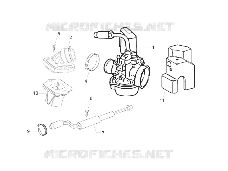Carburateur complet - Raccord d'admission PIAGGIO PIAGGIO-SCOOTER 50 ZIP 2010  Zip 2T