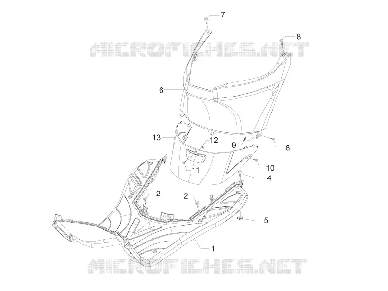 Protection centrale - Repose-pieds PIAGGIO PIAGGIO-SCOOTER 50 ZIP 2014  Zip 2T