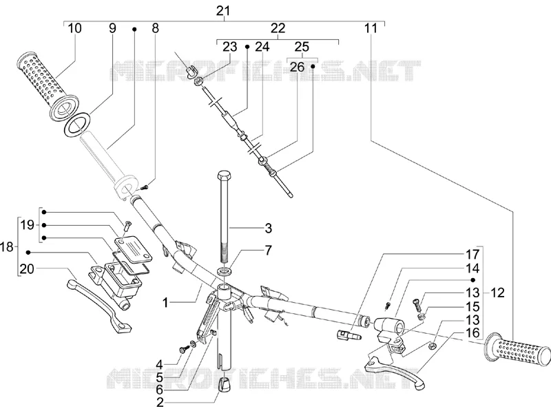 Guidon - Maître cylindre PIAGGIO PIAGGIO-SCOOTER 50 ZIP 2006  Zip 4T