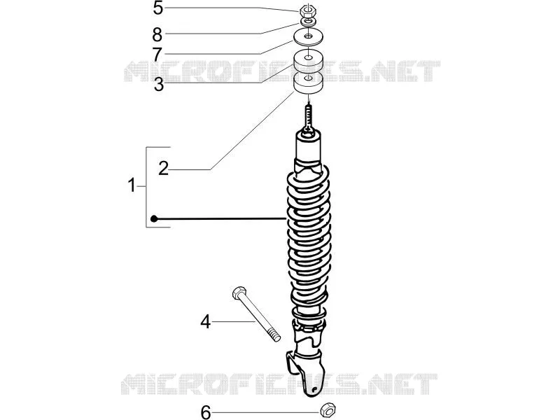 Suspension arrière - Amortisseur/s PIAGGIO PIAGGIO-SCOOTER 50 ZIP 2008  Zip 4T