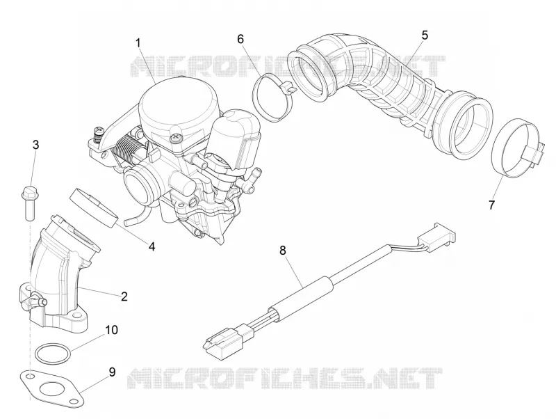 Carburateur complet - Raccord d'admission PIAGGIO PIAGGIO-SCOOTER 50 ZIP 2008  Zip 4T 25 Km-h