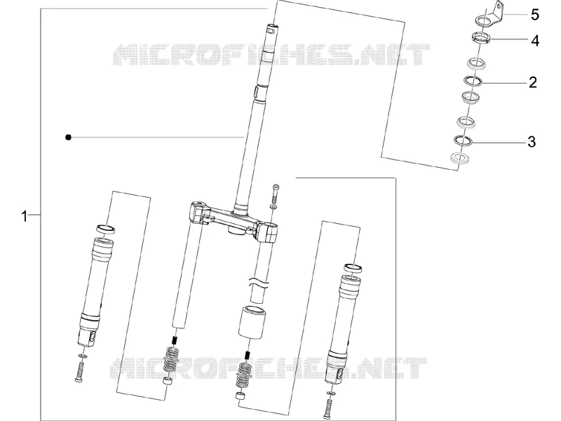 Fourche/tube direction - Ensemble butée dir. PIAGGIO PIAGGIO-SCOOTER 50 ZIP 2009  Zip 4T 25 Km-h