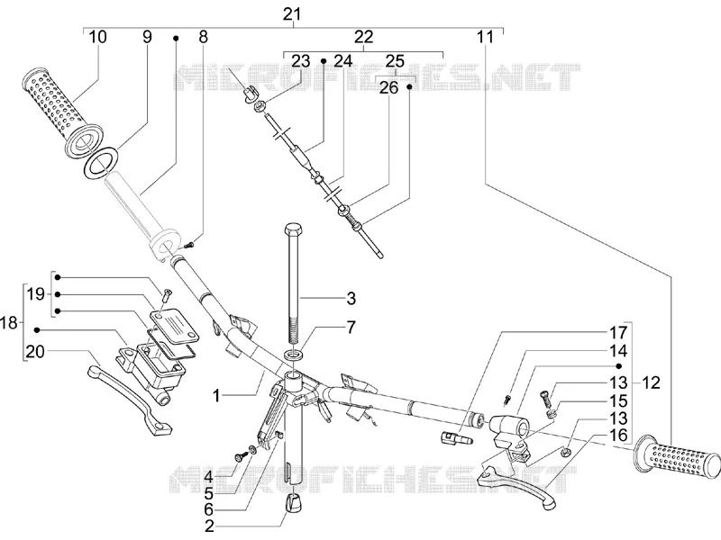 Guidon - Maître cylindre PIAGGIO PIAGGIO-SCOOTER 50 ZIP 2010  Zip 4T 25 Km-h