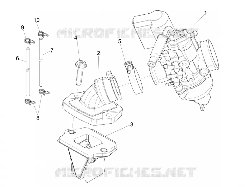Carburateur complet - Raccord d'admission PIAGGIO PIAGGIO-SCOOTER 50 ZIP 2010  Zip SP Euro 2