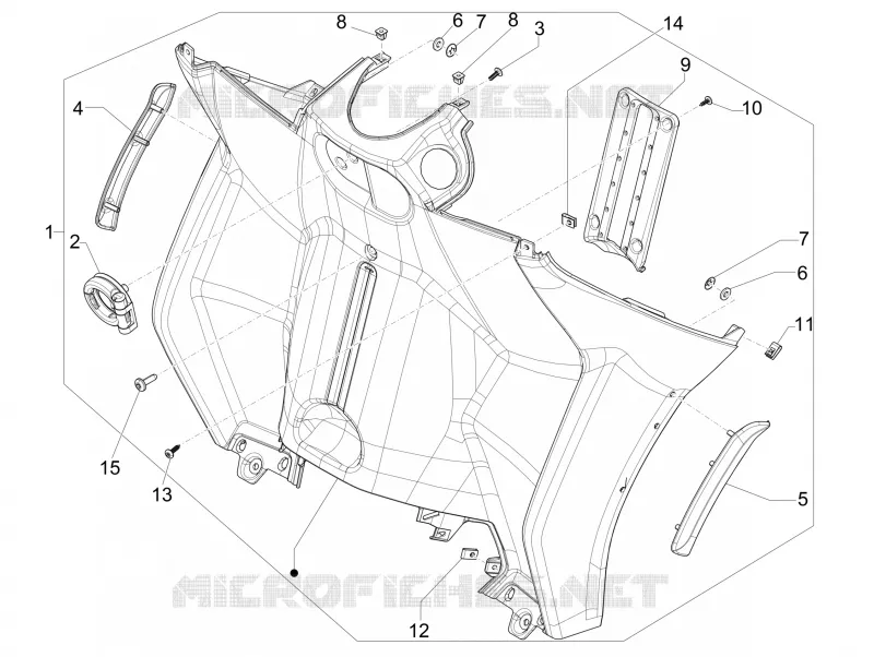 Coffre avant - Contre-tablier GILERA GILERA-SCOOTER 500 FUOCO 2013  Fuoco 4T-4V ie E3 LT