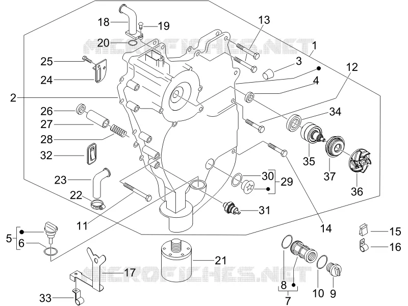 Couvercle volant magnetique - Filtre à huile GILERA GILERA-SCOOTER 500 FUOCO 2011  Fuoco E3