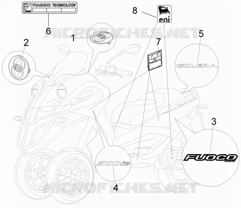 Monogrammes - Decorations GILERA GILERA-SCOOTER 500 FUOCO 2011  Fuoco E3