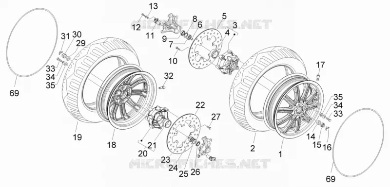 Roue avant GILERA GILERA-SCOOTER 500 FUOCO 2009  Fuoco E3
