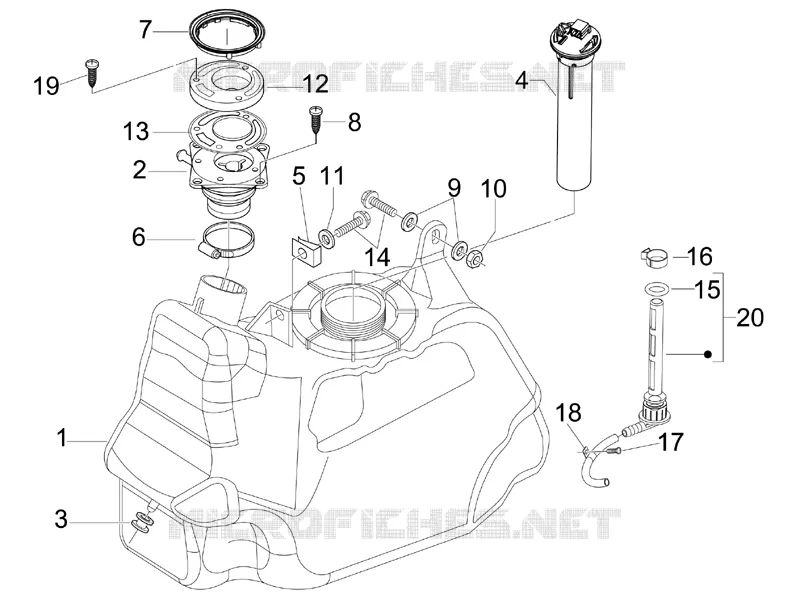 Réservoir carburant GILERA GILERA-SCOOTER 125 NEXUS 2007  Nexus E3