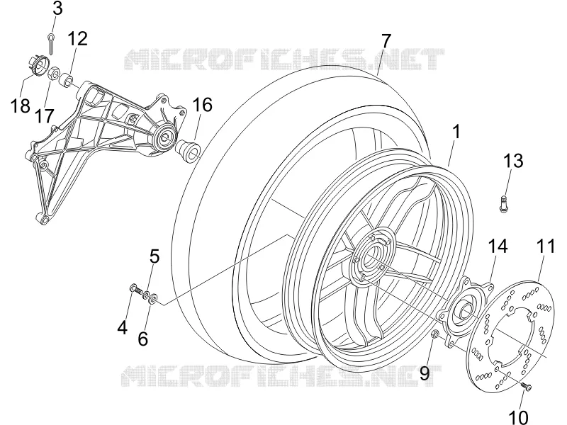 Roue arrière GILERA GILERA-SCOOTER 125 NEXUS 2007  Nexus E3
