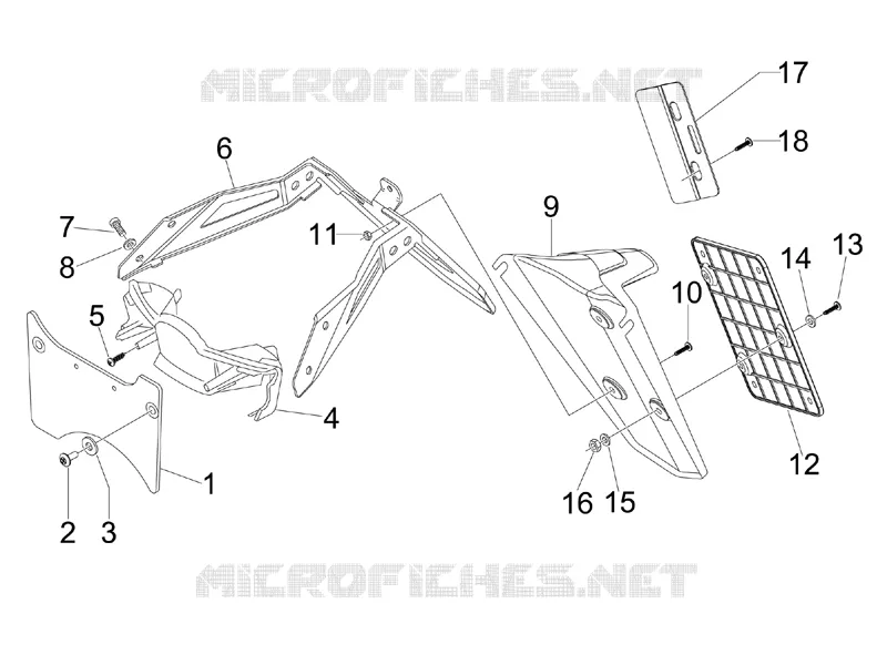 Couvercle arrière - Pare-boue GILERA GILERA-SCOOTER 300 NEXUS 2008  Nexus ie E3