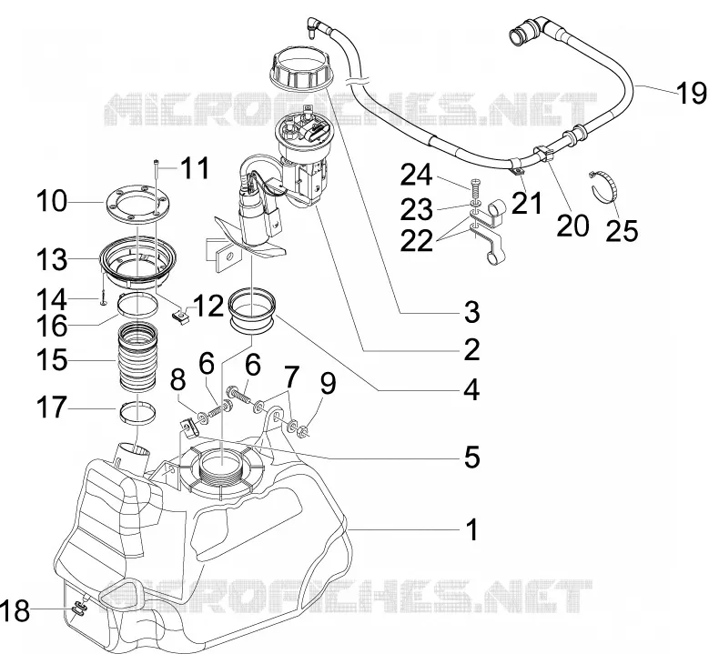 Réservoir carburant GILERA GILERA-SCOOTER 300 NEXUS 2011  Nexus ie E3