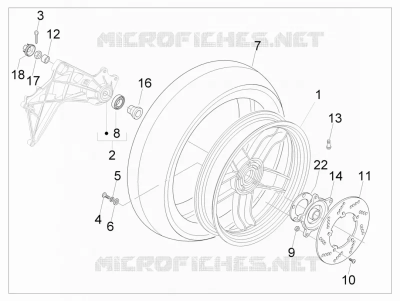 Roue arrière GILERA GILERA-SCOOTER 500 NEXUS 2006  Nexus E3