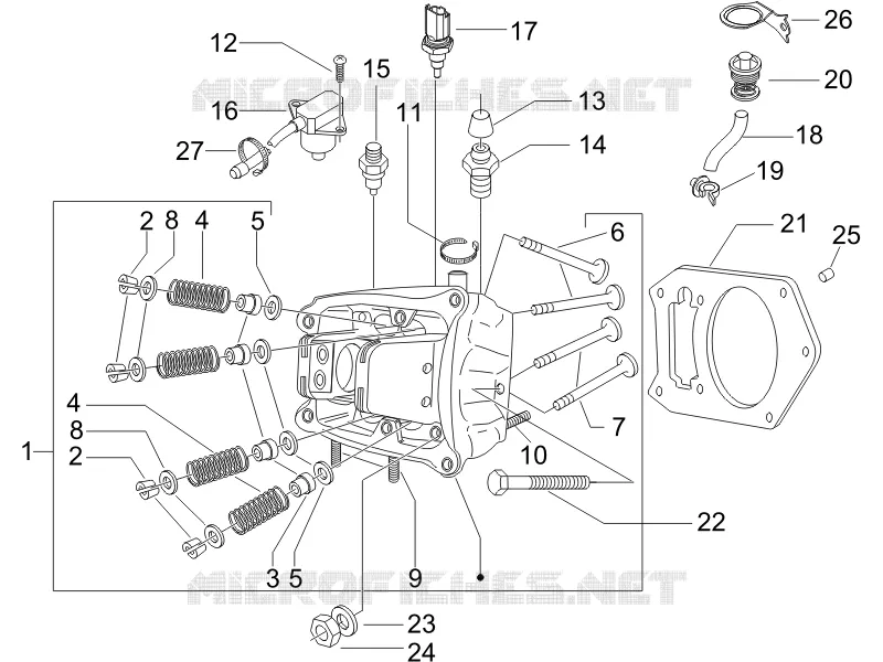Ensemble culasse - Soupape GILERA GILERA-SCOOTER 500 NEXUS 2006  Nexus E3