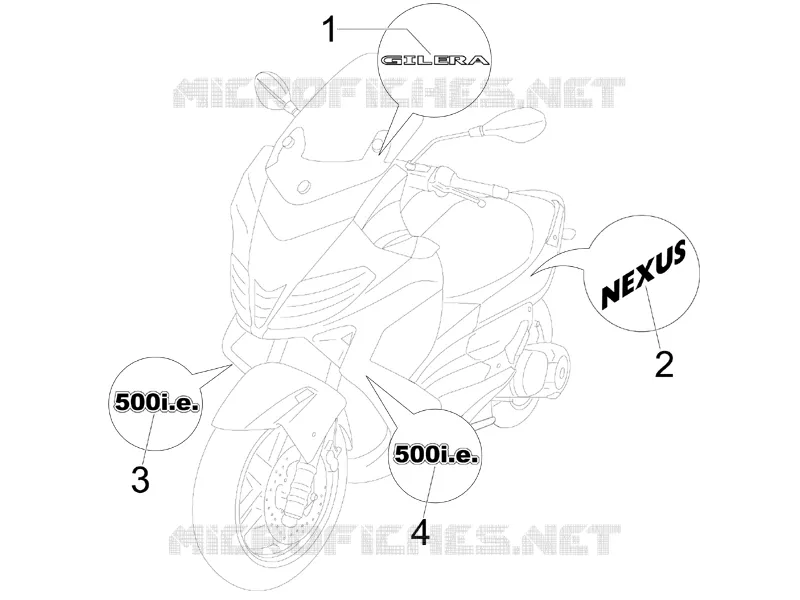 Monogrammes - Decorations GILERA GILERA-SCOOTER 500 NEXUS 2006  Nexus E3