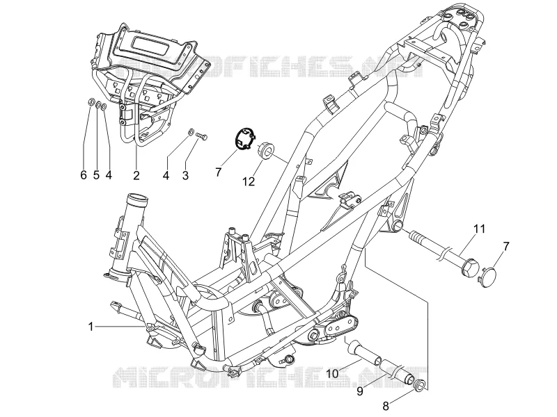 Châssis/coque GILERA GILERA-SCOOTER 500 NEXUS 2009  Nexus E3
