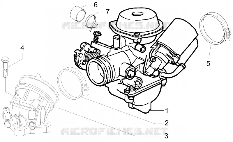 Carburateur complet - Raccord d'admission GILERA GILERA-SCOOTER 125 RUNNER 2013  Runner ST 4T E3