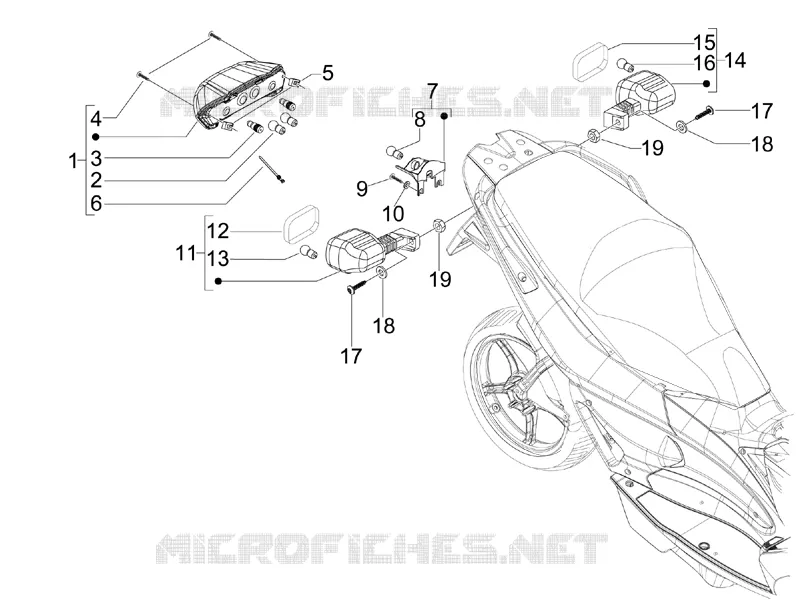 Eclairages arrière - Clignotants GILERA GILERA-SCOOTER 125 RUNNER 2008  Runner ST 4T E3