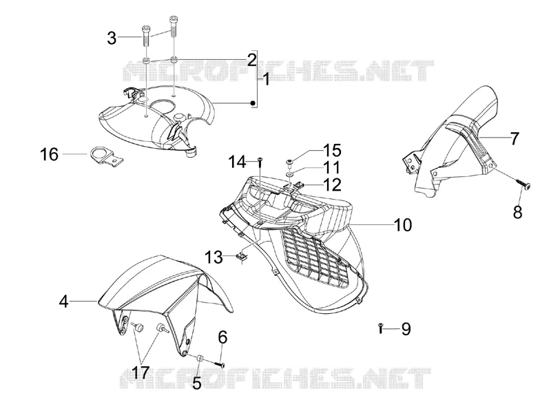 Logement roue - Garde boue GILERA GILERA-SCOOTER 125 RUNNER 2011  Runner ST 4T E3