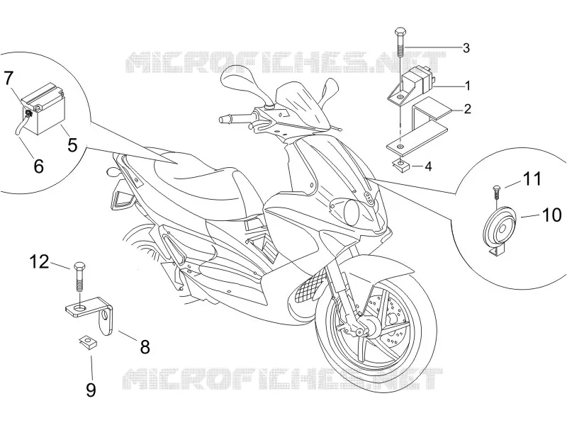 Relais - Batterie - Avertisseur sonore GILERA GILERA-SCOOTER 125 RUNNER 2005  Runner VX 4T