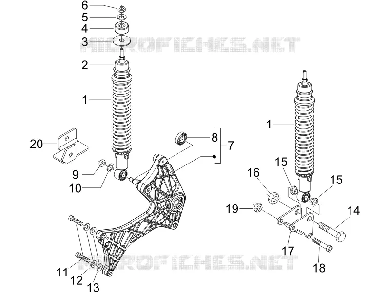 Suspension arrière - Amortisseur/s GILERA GILERA-SCOOTER 125 RUNNER 2005  Runner VX 4T