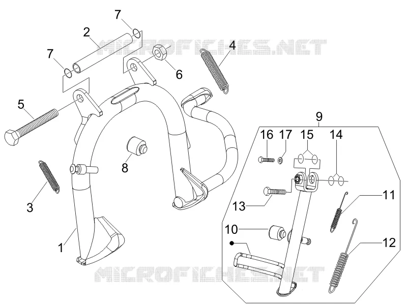 Béquille/s GILERA GILERA-SCOOTER 125 RUNNER 2006  Runner VX 4T E3