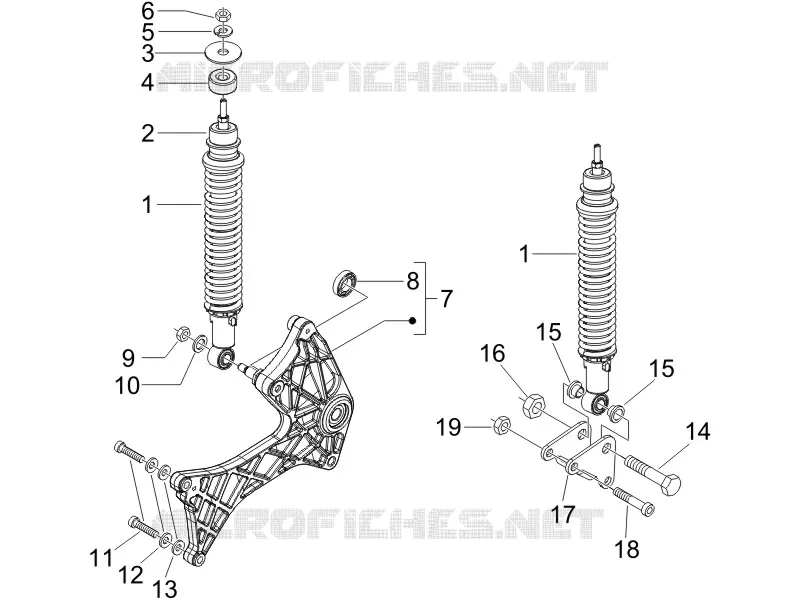 Suspension arrière - Amortisseur/s GILERA GILERA-SCOOTER 125 RUNNER 2007  Runner VX 4T E3 Serie Speciale